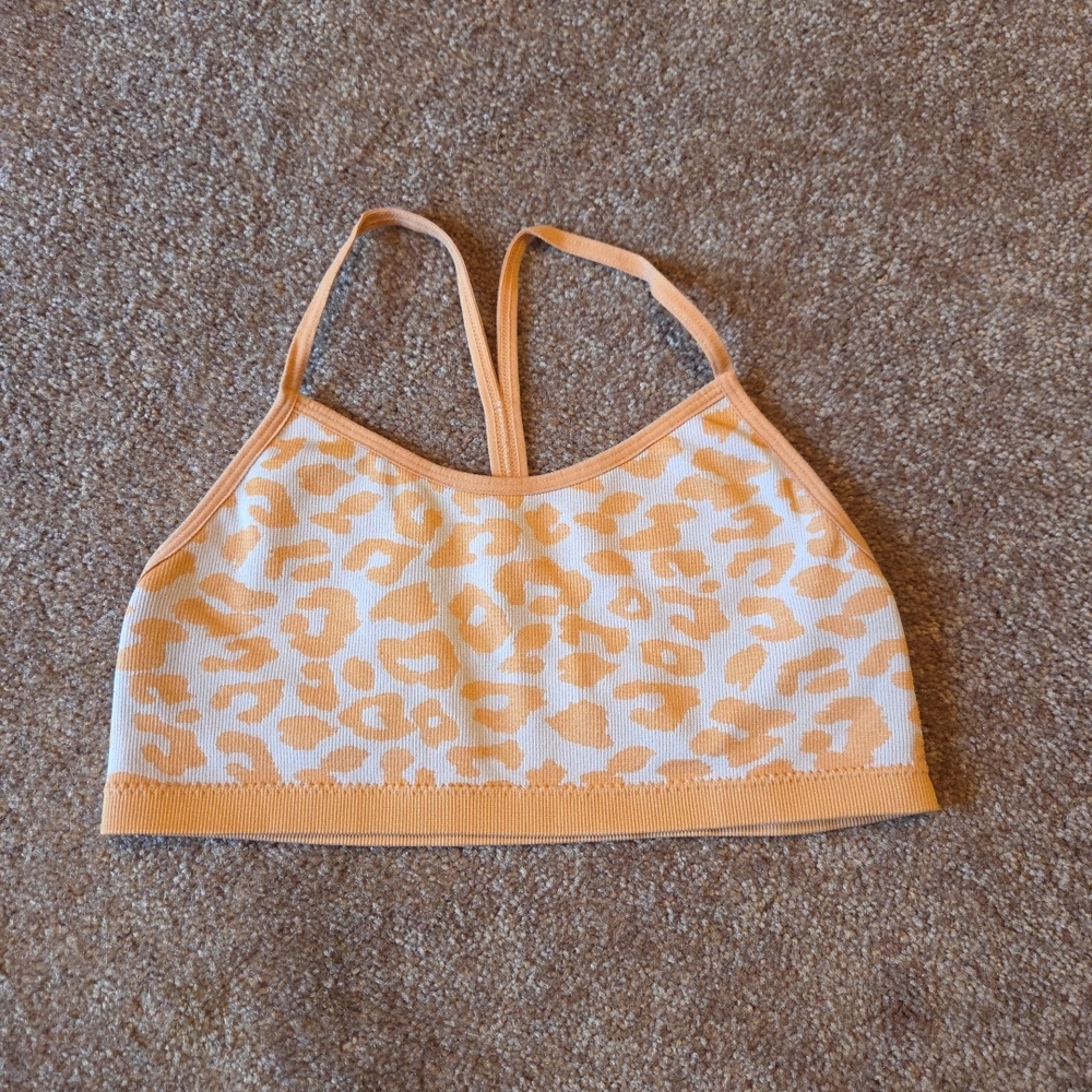 Leopard Print Girl's Bralette - Orange